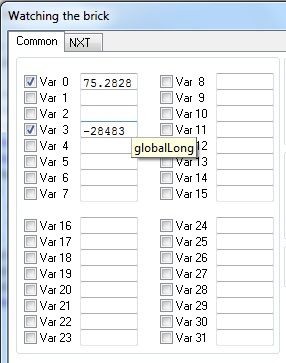 hints on variable fields in the original watch window