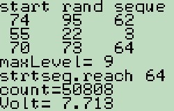 Lego fw rand()%100 <br />run (4): periodicity=  50808