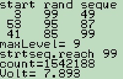 Lego fw rand()%100 <br />run (5): periodicity= 1542188 iterations